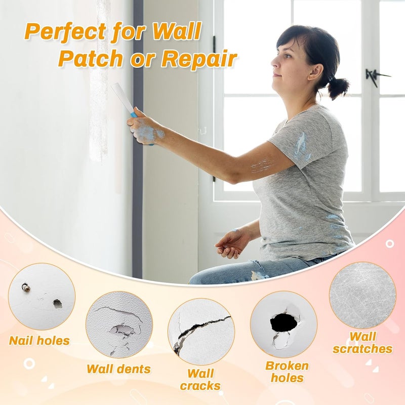 LifeisLuck Drywall Repair Kit, Wall Surface Hole Patch Repair Kits with 12OZ White Putty Hole Filler, Fix Wall Surface and Creak Damage with Scraper, Sanding Pad Fill Quick and Easy Solution - Image 5